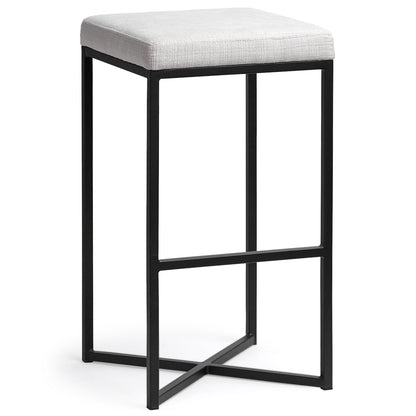Frodo White Fabric Bar Stool