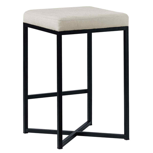 Frodo White Fabric Seat Stool 2PC