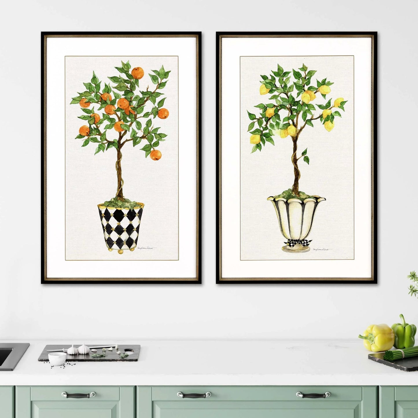 Fruit Topiary Wood Framed Wall Art 2PC