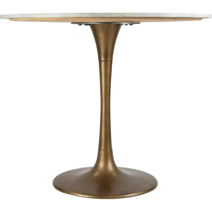 Fullerton Dining Table White & Gold-Dining Tables-Zuo Modern-LOOMLAN