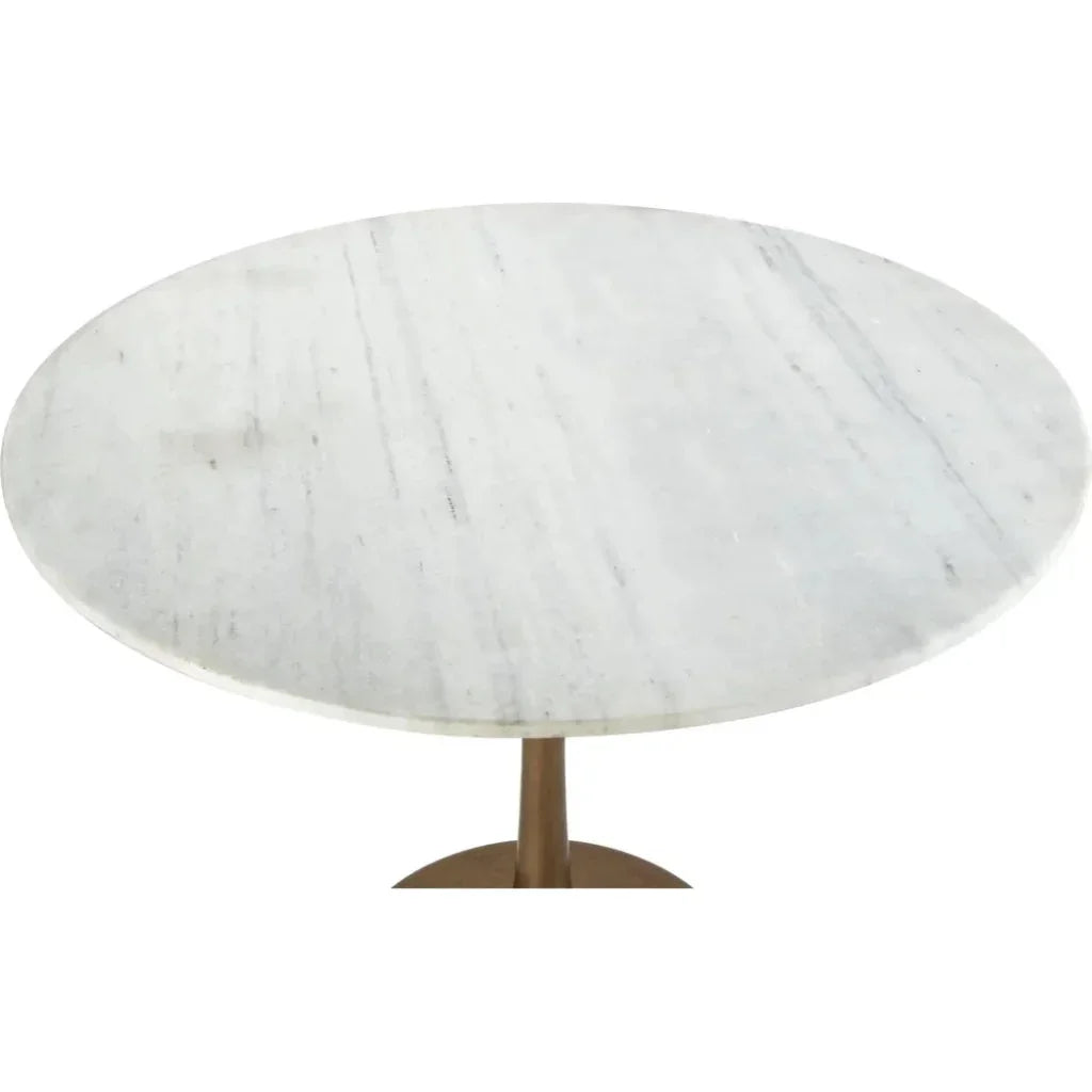 Fullerton Dining Table White & Gold-Dining Tables-Zuo Modern-LOOMLAN