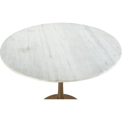 Fullerton Dining Table White & Gold-Dining Tables-Zuo Modern-LOOMLAN