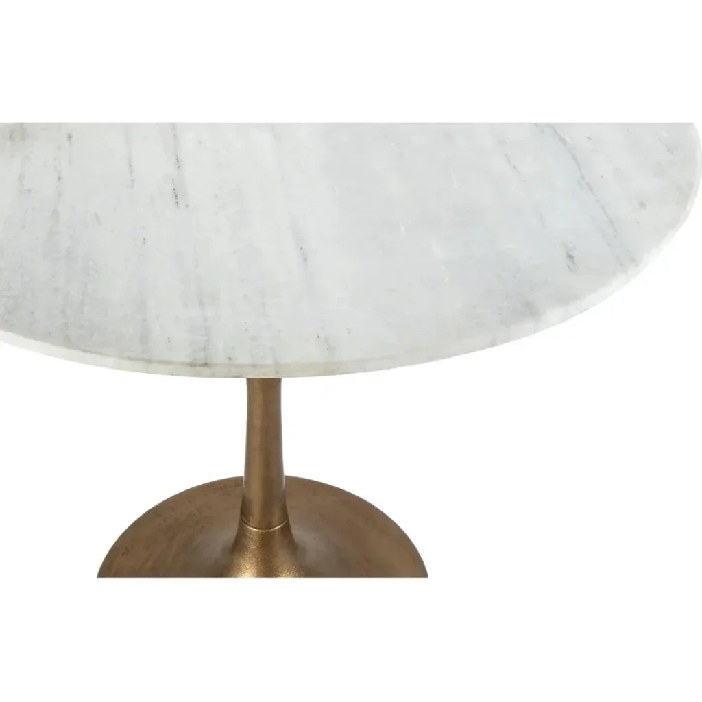 Fullerton Dining Table White & Gold-Dining Tables-Zuo Modern-LOOMLAN