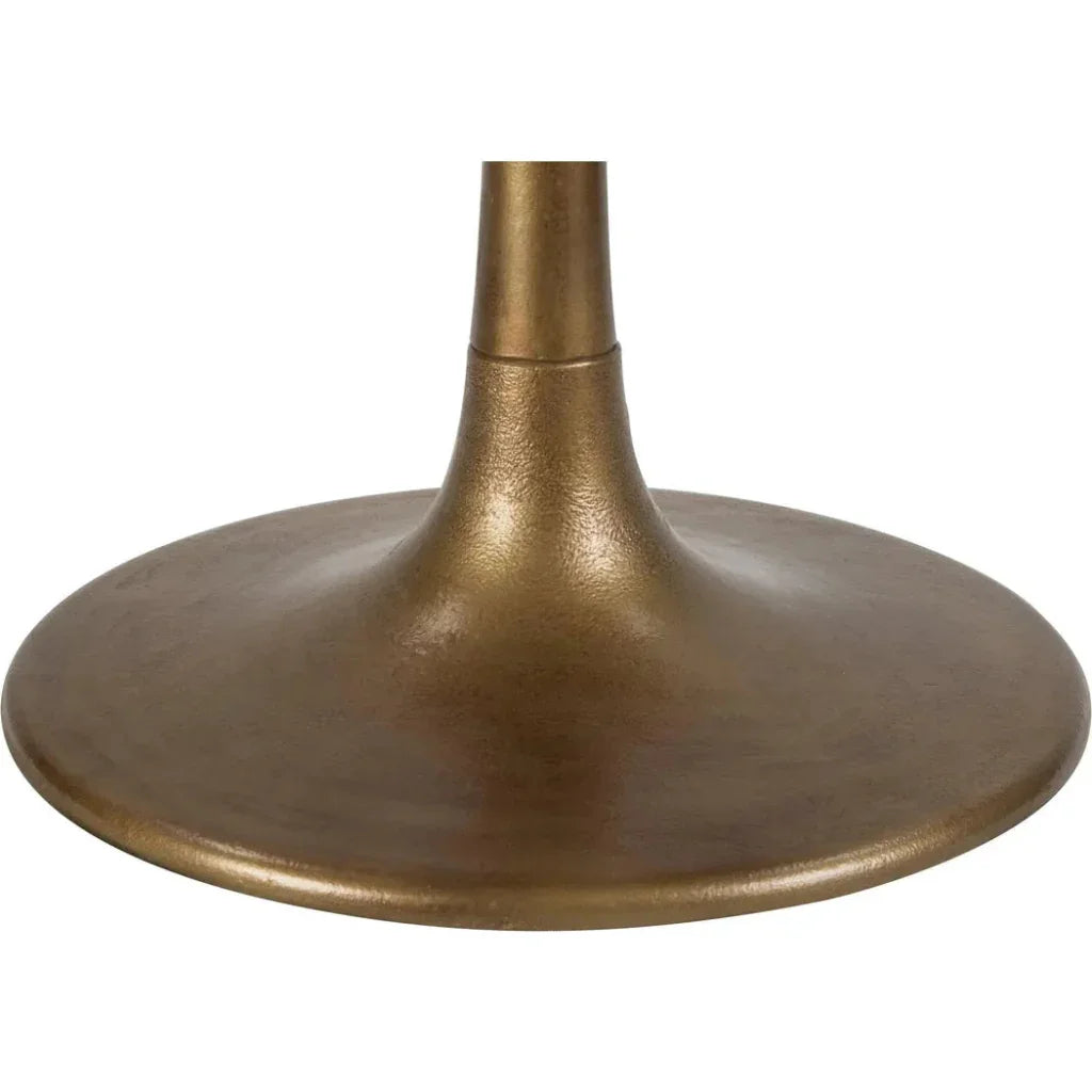 Fullerton Dining Table White & Gold-Dining Tables-Zuo Modern-LOOMLAN