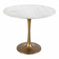 Fullerton Dining Table White & Gold-Dining Tables-Zuo Modern-LOOMLAN