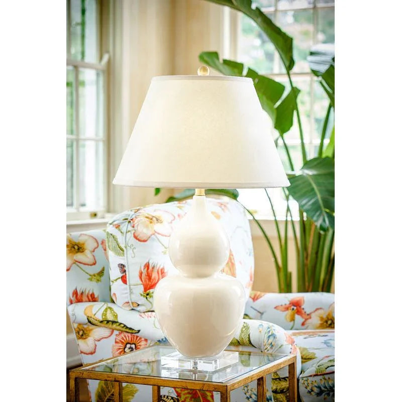 Fulton Vase Cream Crackle Glaze Finish Table Lamp - LOOMLAN - Chelsea House - Table Lamps
