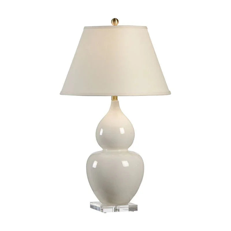 Fulton Vase Cream Crackle Glaze Finish Table Lamp - LOOMLAN - Chelsea House - Table Lamps