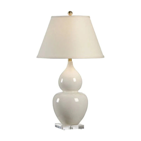 Fulton Vase Cream Crackle Glaze Finish Table Lamp - LOOMLAN - Chelsea House - Table Lamps