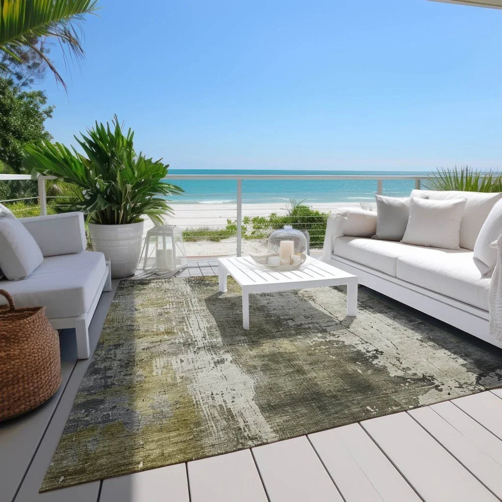 Fyerra Gray Washable Indoor - Outdoor Rug - LOOMLAN - LOOMLAN Rugs - Outdoor Rugs