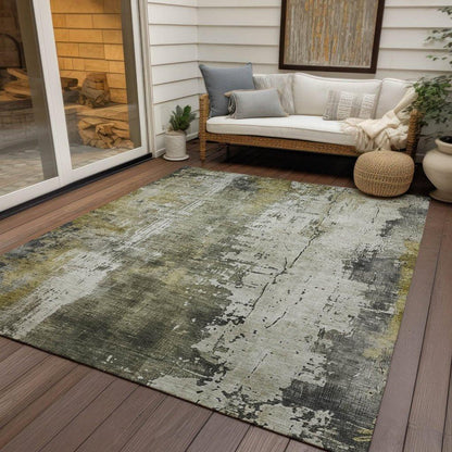 Fyerra Gray Washable Indoor - Outdoor Rug - LOOMLAN - LOOMLAN Rugs - Outdoor Rugs