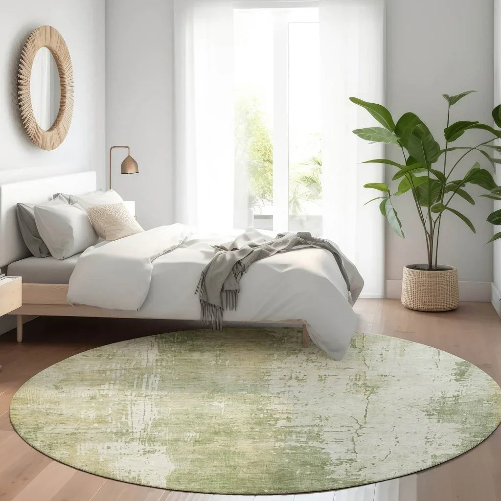 Fyerra Green Washable Indoor - Outdoor Rug - LOOMLAN - LOOMLAN Rugs - Outdoor Rugs