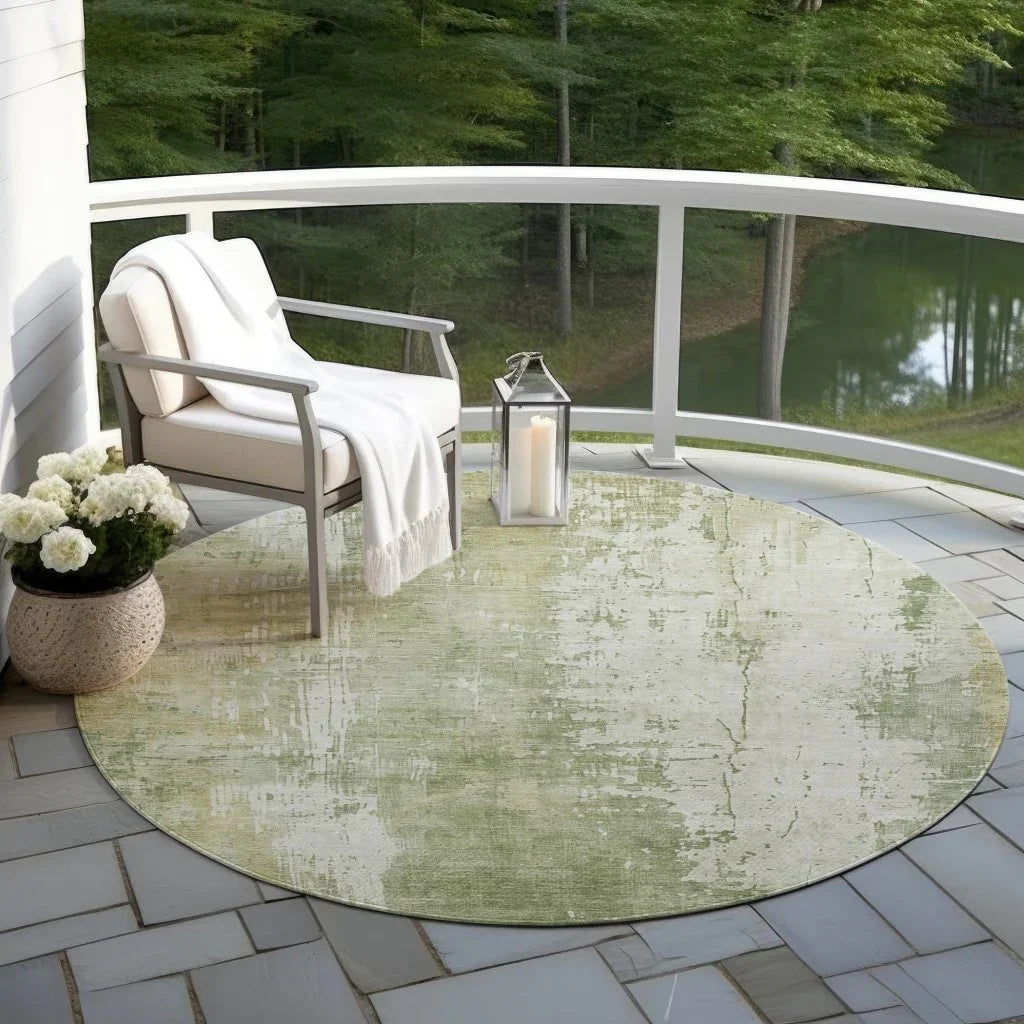 Fyerra Green Washable Indoor - Outdoor Rug - LOOMLAN - LOOMLAN Rugs - Outdoor Rugs