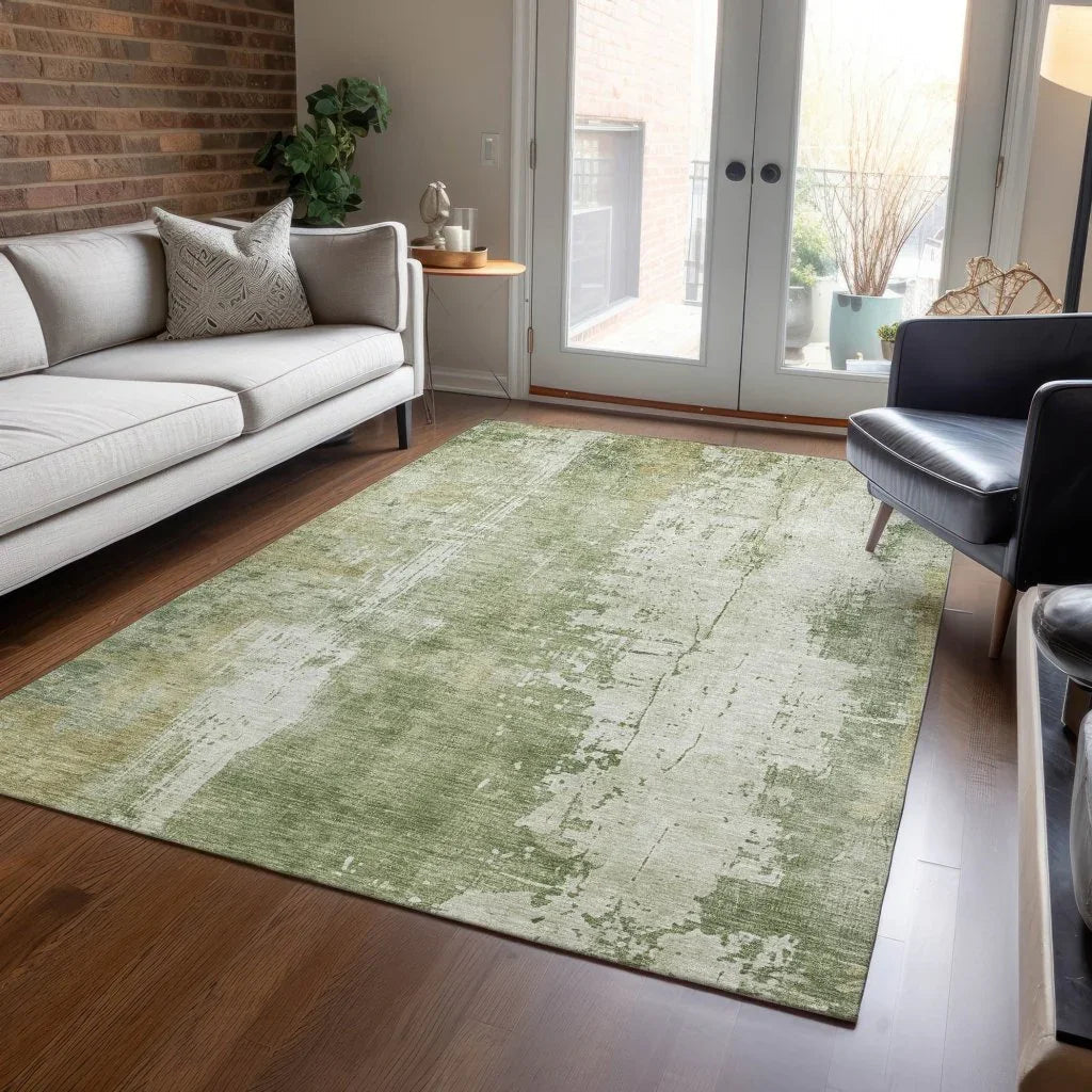 Fyerra Green Washable Indoor - Outdoor Rug - LOOMLAN - LOOMLAN Rugs - Outdoor Rugs