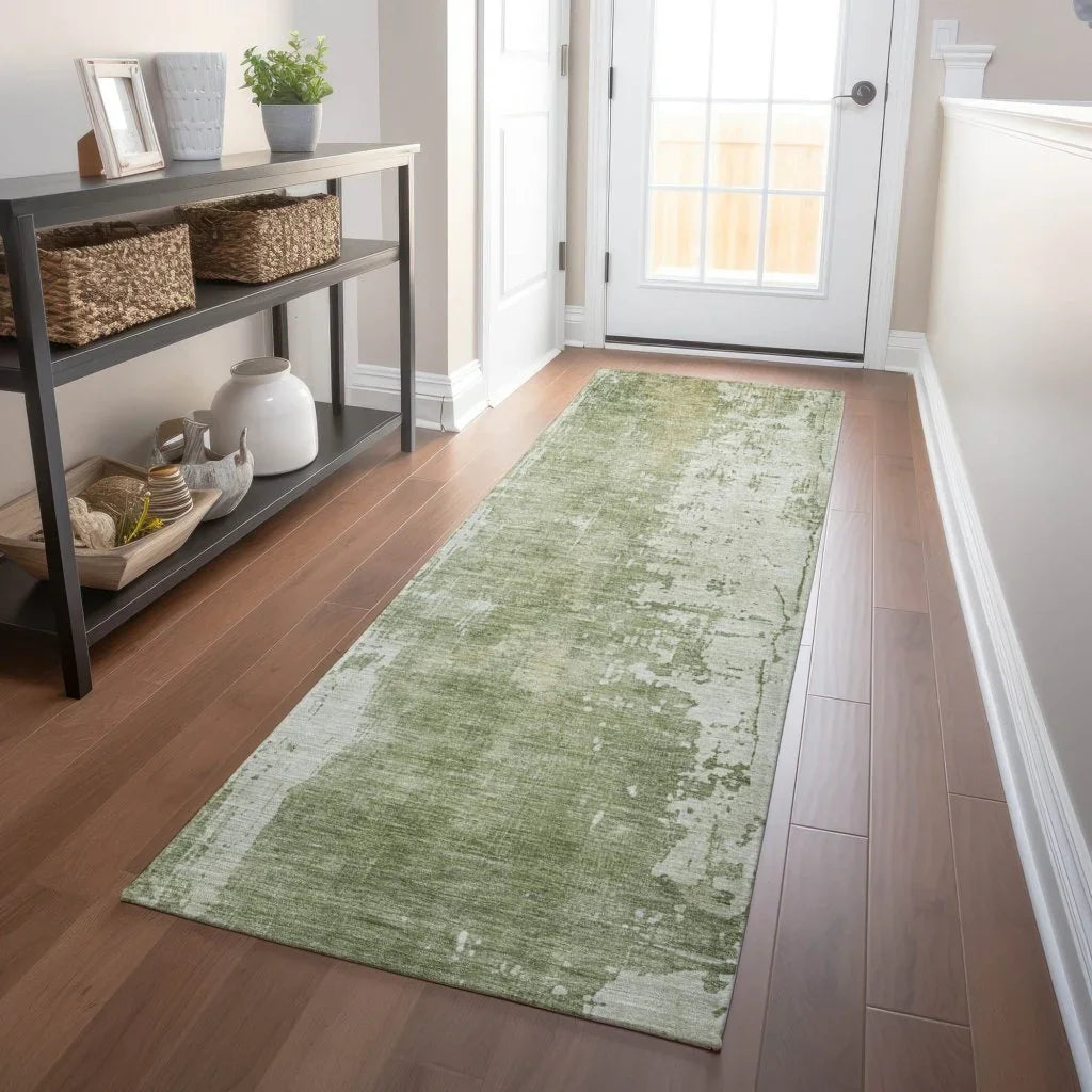 Fyerra Green Washable Indoor - Outdoor Rug - LOOMLAN - LOOMLAN Rugs - Outdoor Rugs
