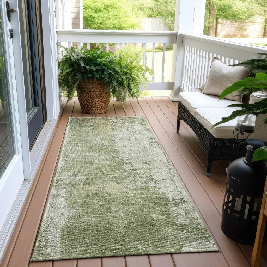 Fyerra Green Washable Indoor - Outdoor Rug - LOOMLAN - LOOMLAN Rugs - Outdoor Rugs