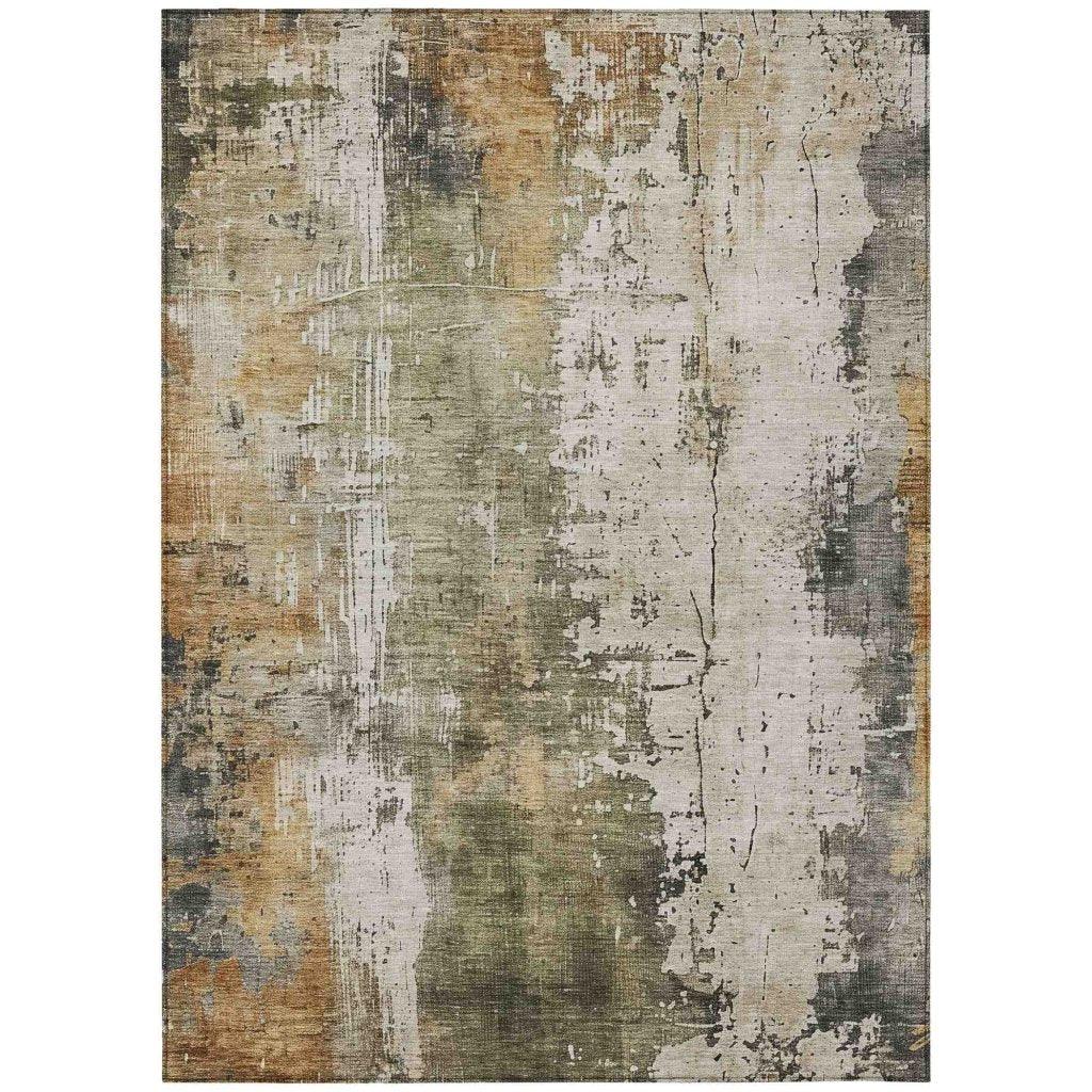 Fyerra Olive Washable Indoor - Outdoor Rug - LOOMLAN - LOOMLAN Rugs - Outdoor Rugs