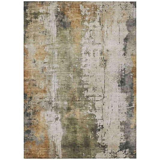Fyerra Olive Washable Indoor - Outdoor Rug - LOOMLAN - LOOMLAN Rugs - Outdoor Rugs