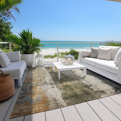 Fyerra Olive Washable Indoor - Outdoor Rug - LOOMLAN - LOOMLAN Rugs - Outdoor Rugs