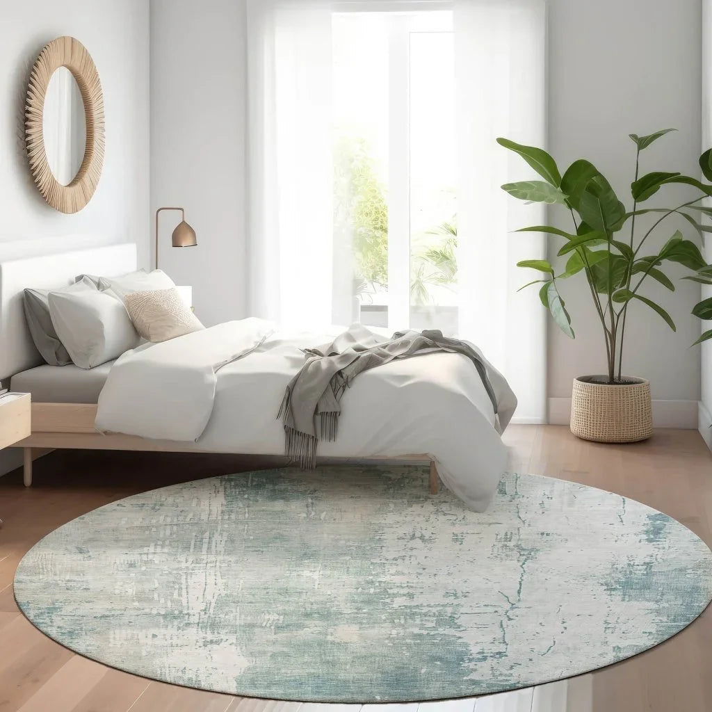 Fyerra Teal Washable Indoor - Outdoor Rug - LOOMLAN - LOOMLAN Rugs - Outdoor Rugs