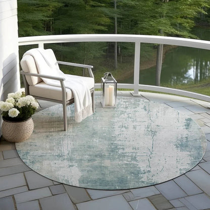 Fyerra Teal Washable Indoor - Outdoor Rug - LOOMLAN - LOOMLAN Rugs - Outdoor Rugs