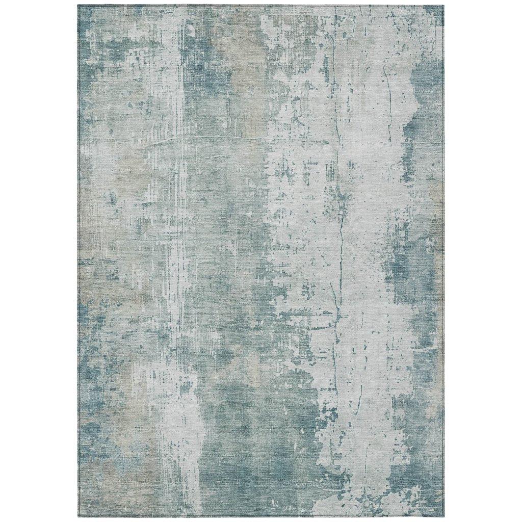 Fyerra Teal Washable Indoor - Outdoor Rug - LOOMLAN - LOOMLAN Rugs - Outdoor Rugs