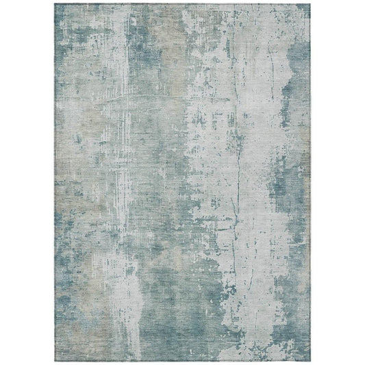 Fyerra Teal Washable Indoor - Outdoor Rug - LOOMLAN - LOOMLAN Rugs - Outdoor Rugs