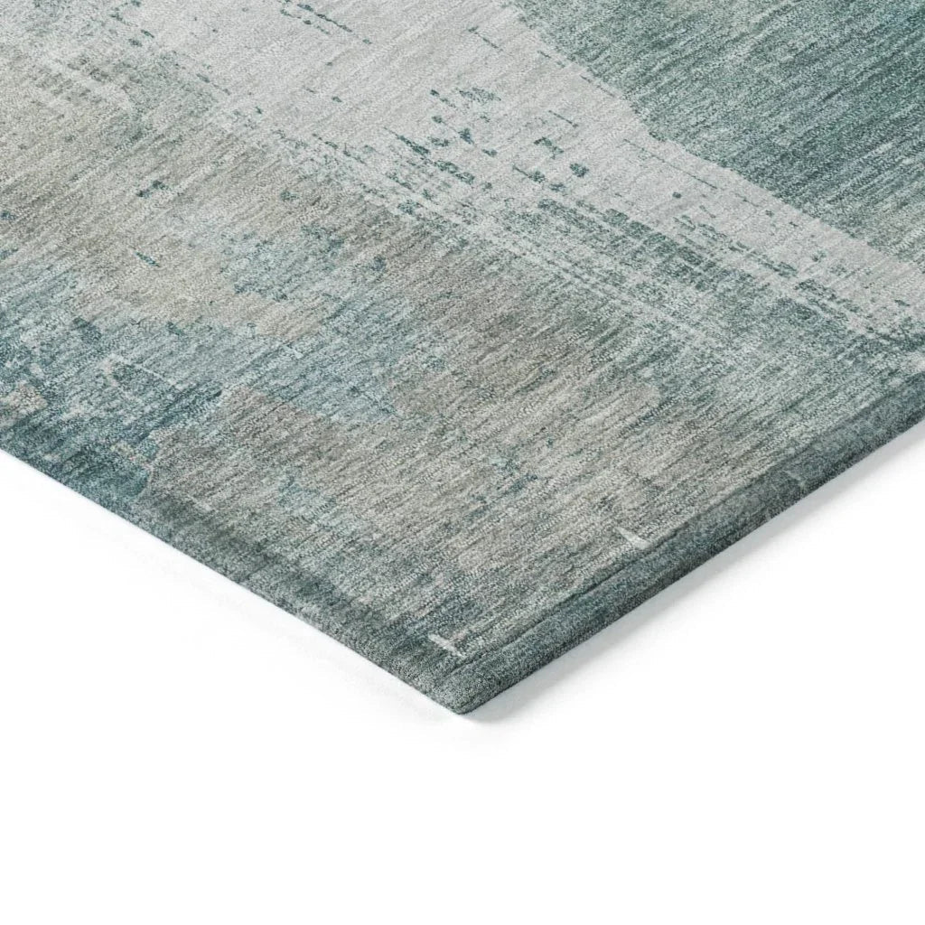 Fyerra Teal Washable Indoor - Outdoor Rug - LOOMLAN - LOOMLAN Rugs - Outdoor Rugs