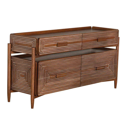 Savino Four Drawers Wood Sideboard