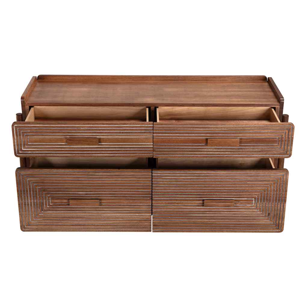 Savino Four Drawers Wood Sideboard