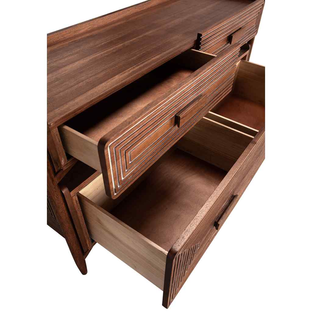 Savino Four Drawers Wood Sideboard