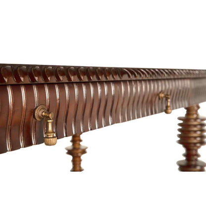 Portuguese Hand Rubbed Brown Wood Desk