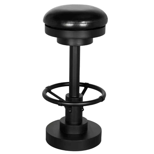 Brisbane Black Leather Swivel Barstool