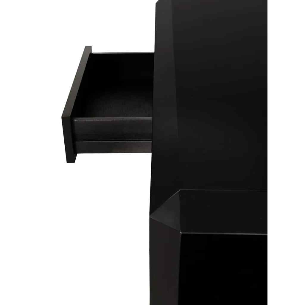 Obtuse Two Drawers Black Coffee Table