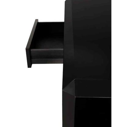 Obtuse Two Drawers Black Coffee Table