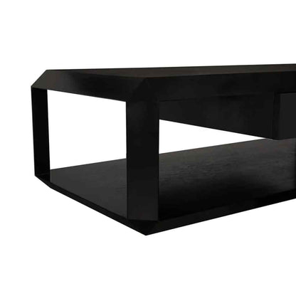Obtuse Two Drawers Black Coffee Table