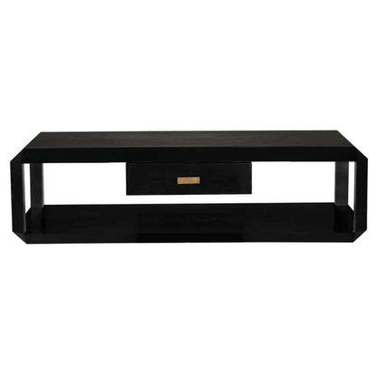 Obtuse Two Drawers Black Coffee Table