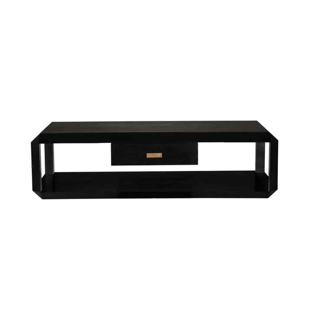 Obtuse Two Drawers Black Coffee Table