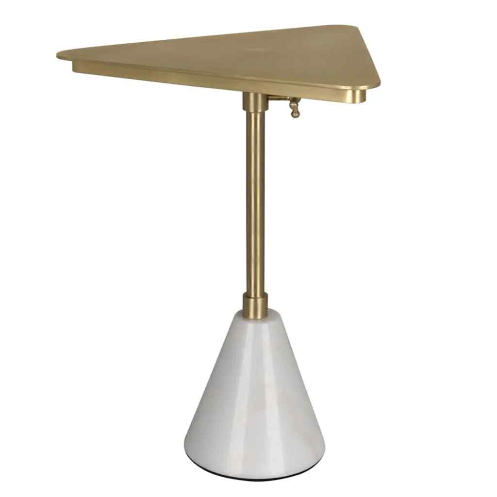 Darwin Triangular Aged Brass Top Side Table