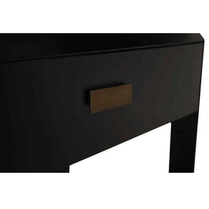 Obtuse One Drawer Black Side Table