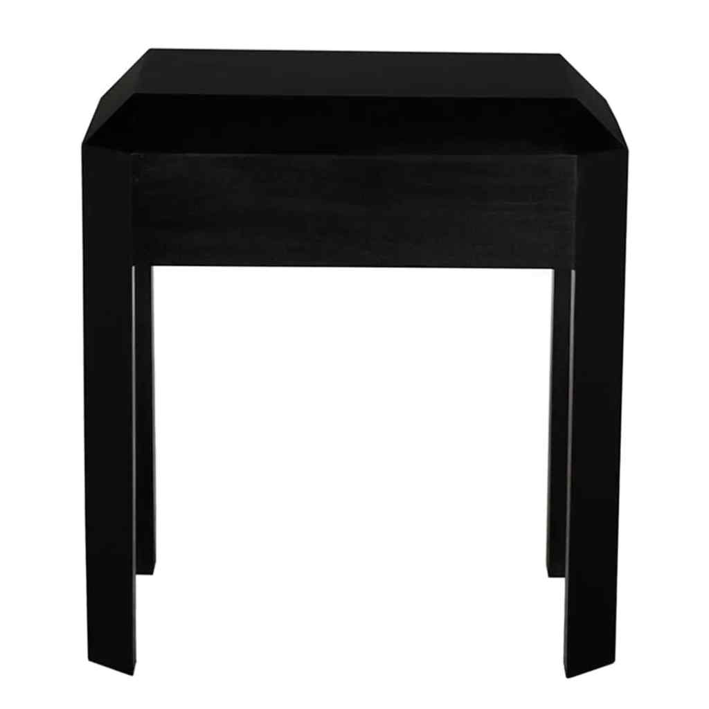 Obtuse One Drawer Black Side Table