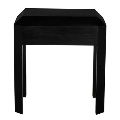 Obtuse One Drawer Black Side Table
