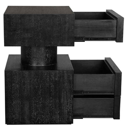 Kingston Three Drawers Wood Side Table