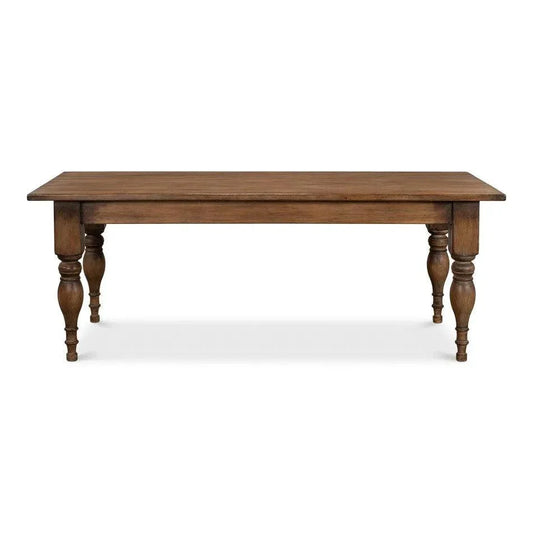 Gabby Dining Table Brown Seats 6-Dining Tables-Sarreid-LOOMLAN