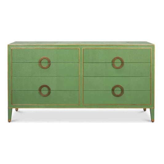 Gabriella Embossed Shagreen Blue Green Chest Of Drawers - LOOMLAN - Sarreid - Chests