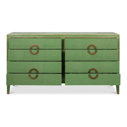 Gabriella Embossed Shagreen Blue Green Chest Of Drawers - LOOMLAN - Sarreid - Chests