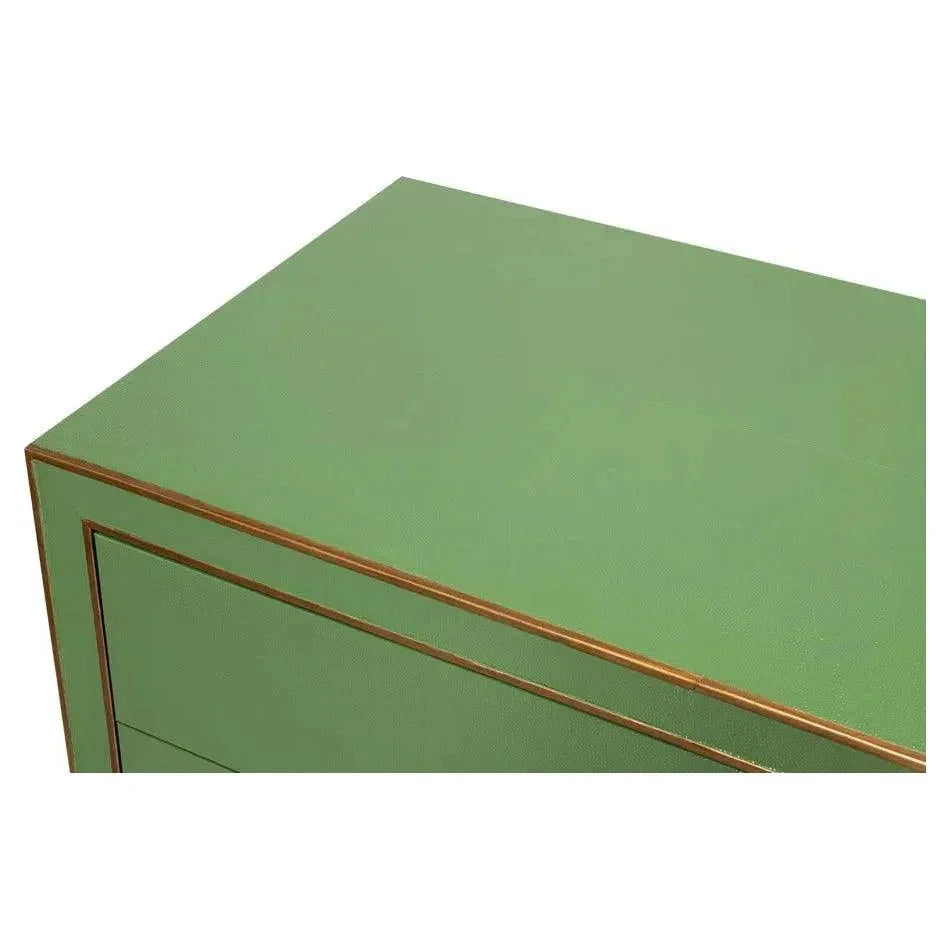 Gabriella Embossed Shagreen Blue Green Chest Of Drawers - LOOMLAN - Sarreid - Chests