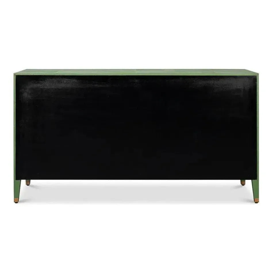 Gabriella Embossed Shagreen Blue Green Chest Of Drawers - LOOMLAN - Sarreid - Chests