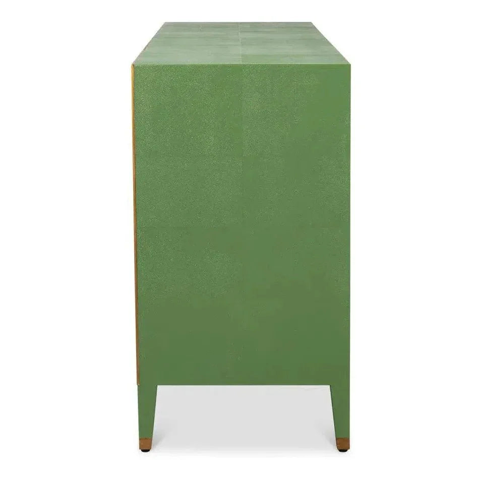Gabriella Embossed Shagreen Blue Green Chest Of Drawers - LOOMLAN - Sarreid - Chests