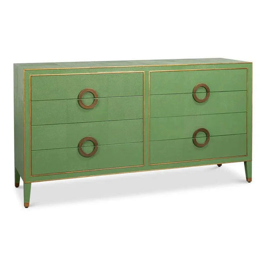 Gabriella Embossed Shagreen Blue Green Chest Of Drawers - LOOMLAN - Sarreid - Chests