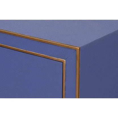 Gabriella Embossed Shagreen Blue Night Stand - LOOMLAN - Sarreid - Nightstands